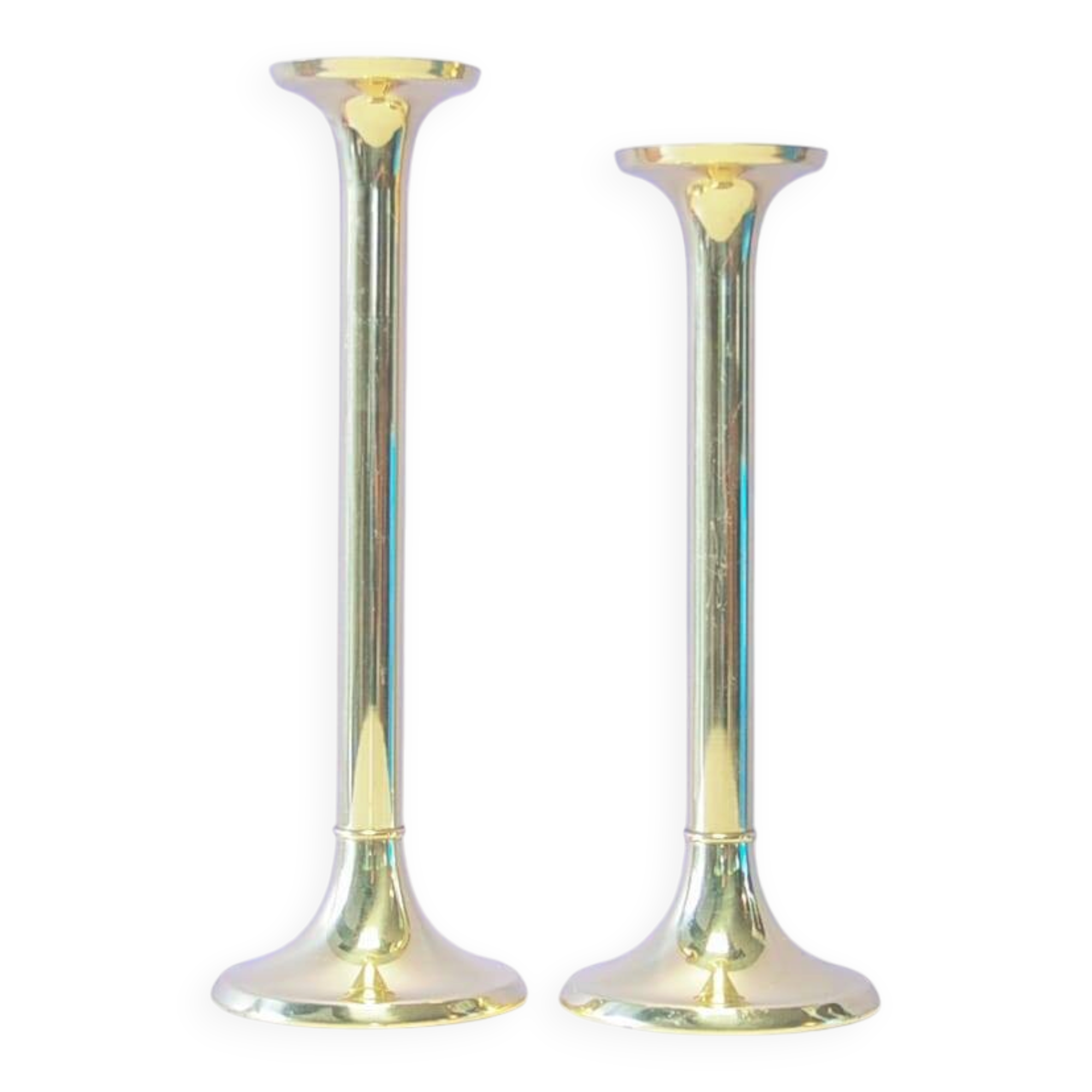 Ensemble de 2 candélabres en laiton G.V. Harnisch