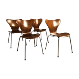 Chairs series 7, No.3107 by Arne Jacobsen for Fritz Hansen, teak butterfly, Denmark, circa 1955
