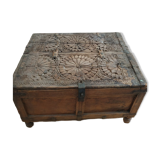 Carved wooden wedding chest