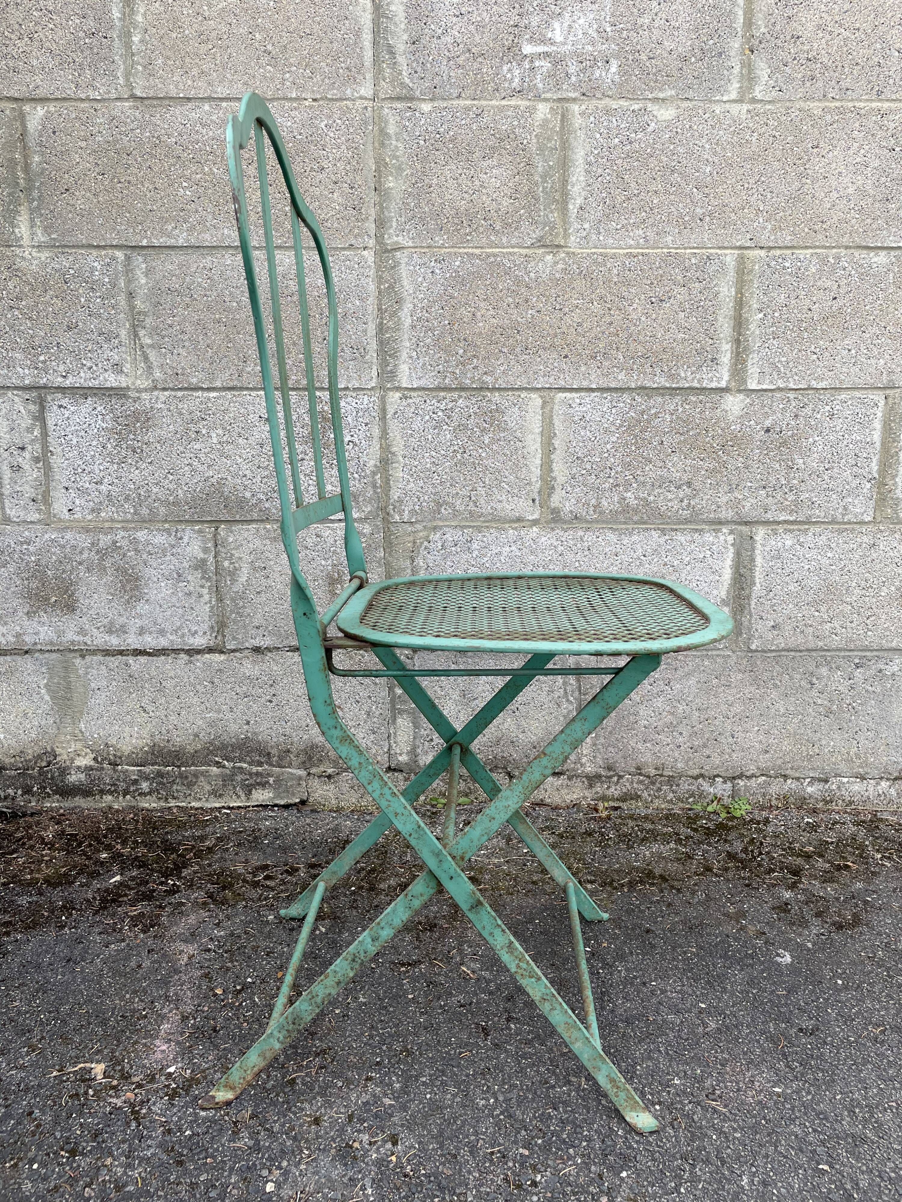 Set of 2 folding garden chairs XIXth