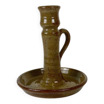 Stoneware hand candlestick