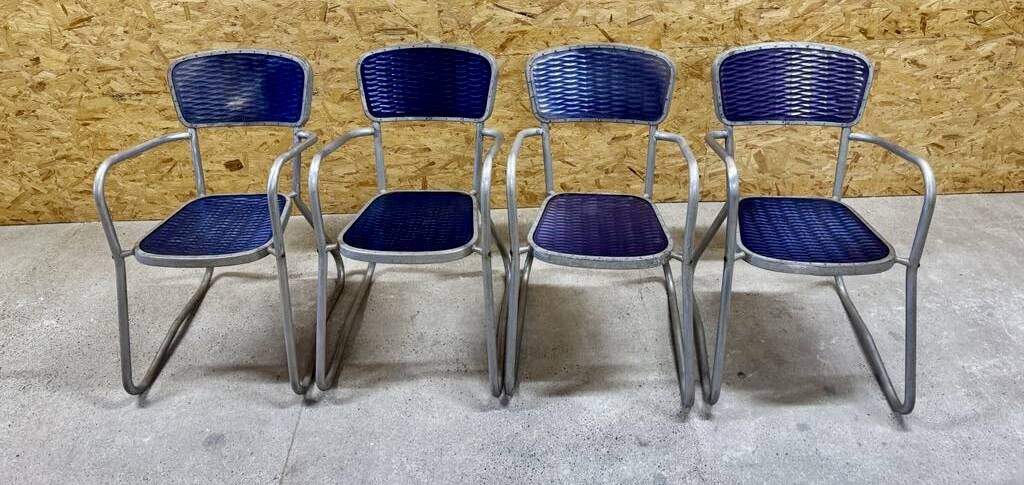 Set of 4 Gaston Viort armchair chairs