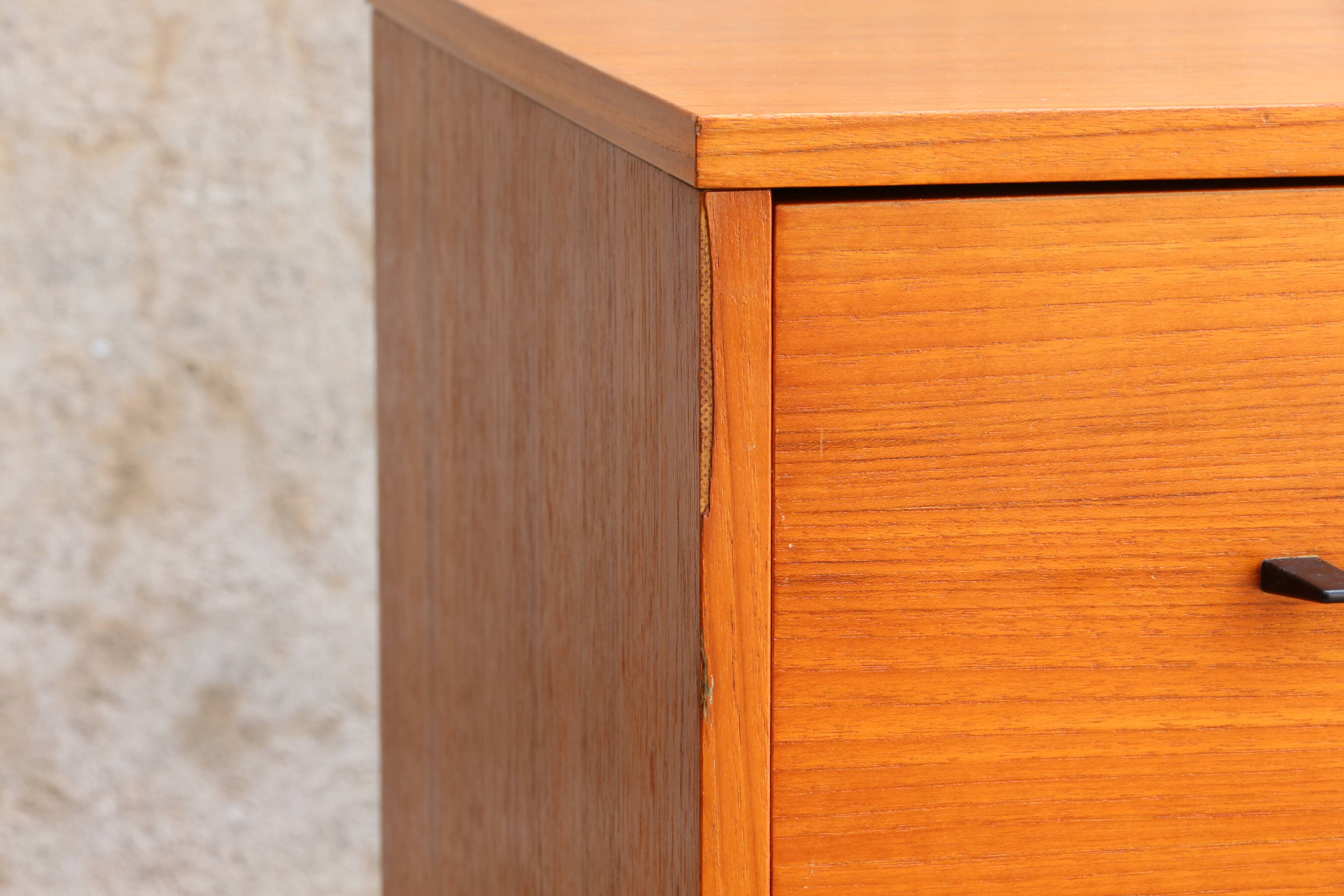 Scandinavian chest of drawers and bedside table from the 50s/60s, vintage teak