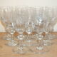 9 antique glasses in port or alcohol decorated with arabesques