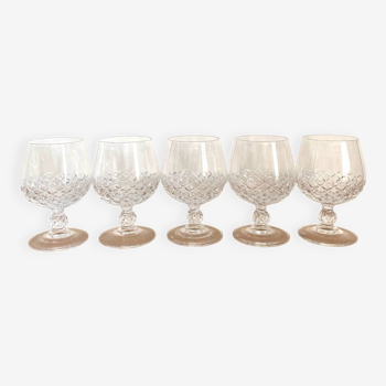 Cognac service - glasses - carafe - longchamp - cristal d'arques - vintage