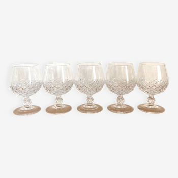 Service à cognac - verres - carafe - longchamp - cristal d’arques  - vintage