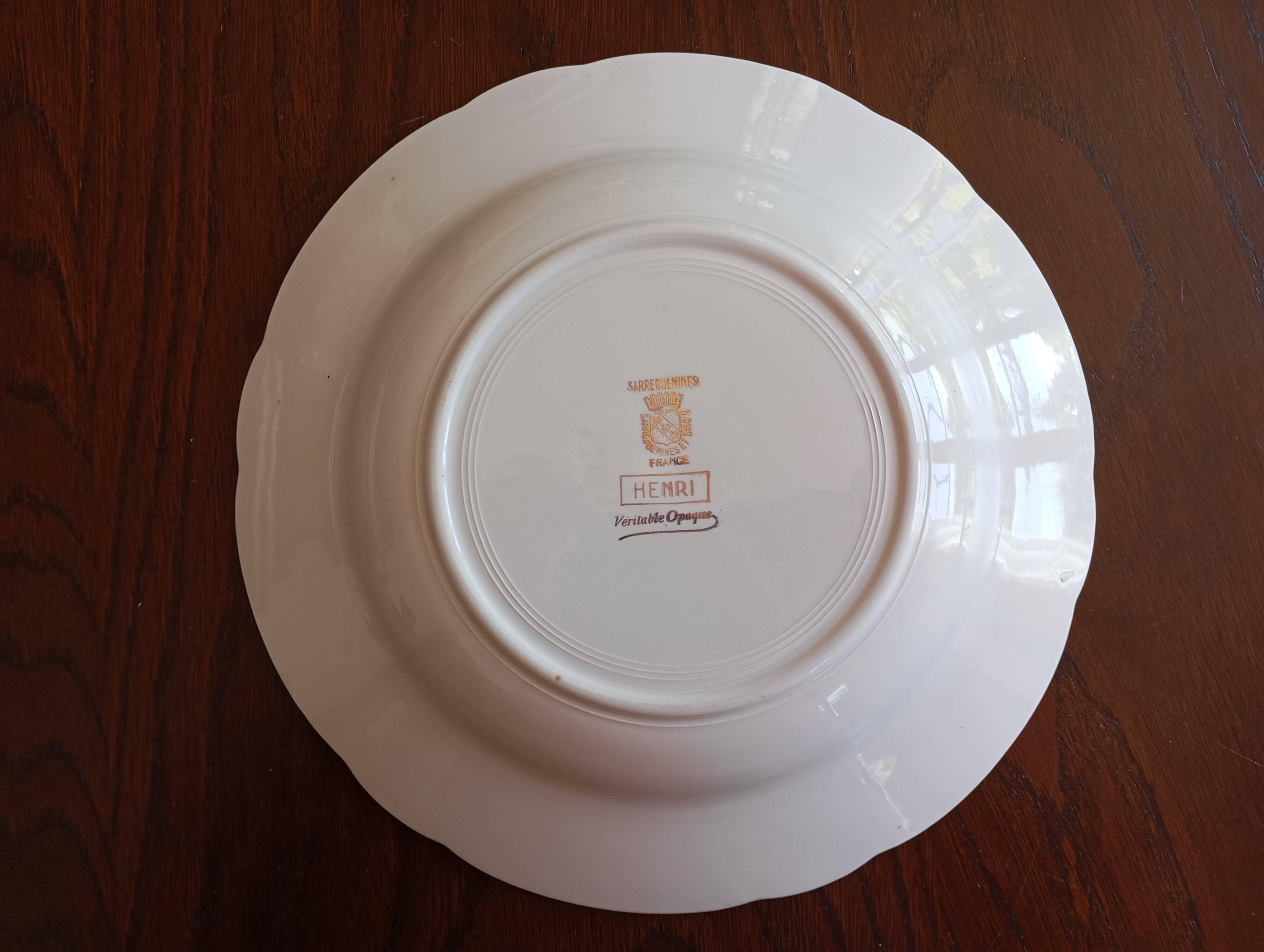 6 soup plates “Henri” Sarreguemines & Digoin