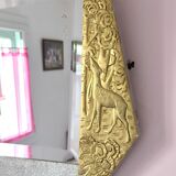 Art Deco wooden mirror with bevelled glass