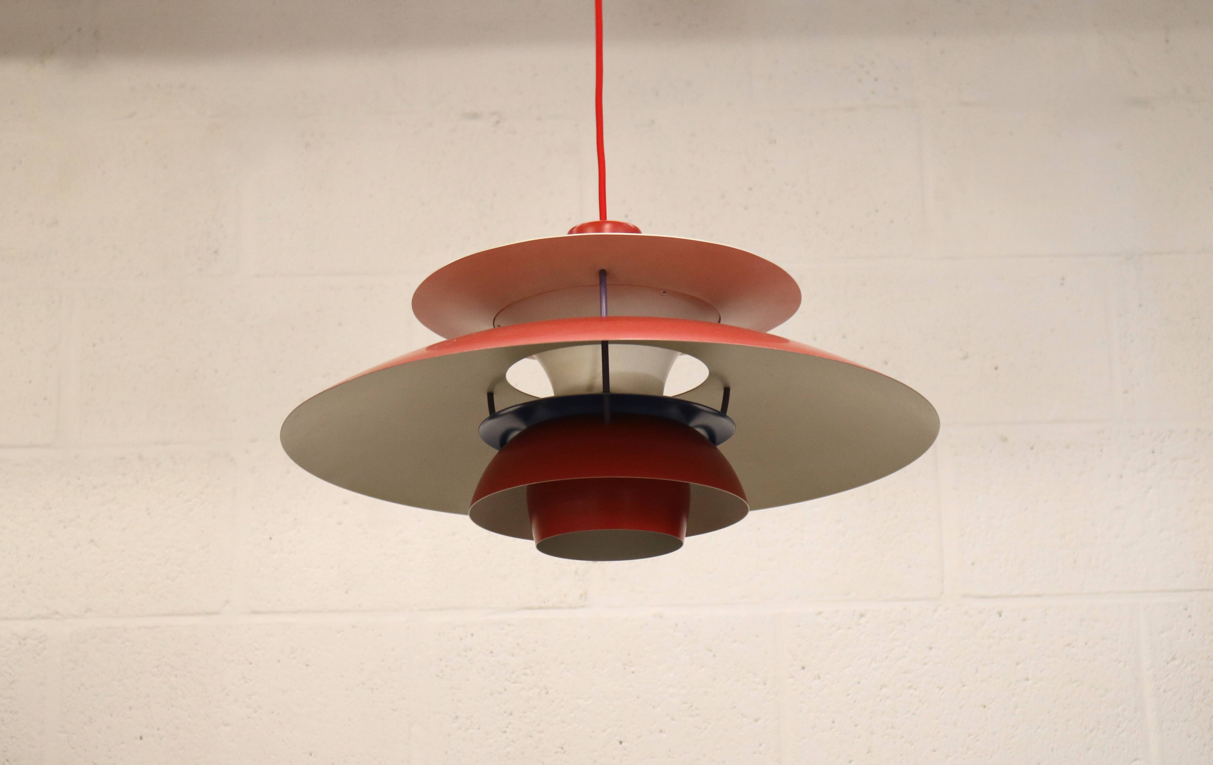 The genuine Danish item - PH5 pendant - original red colour - Louis Poulsen -