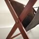 Support stand for mid-century teak and suede magazines and newspapers, 1960, Germany.