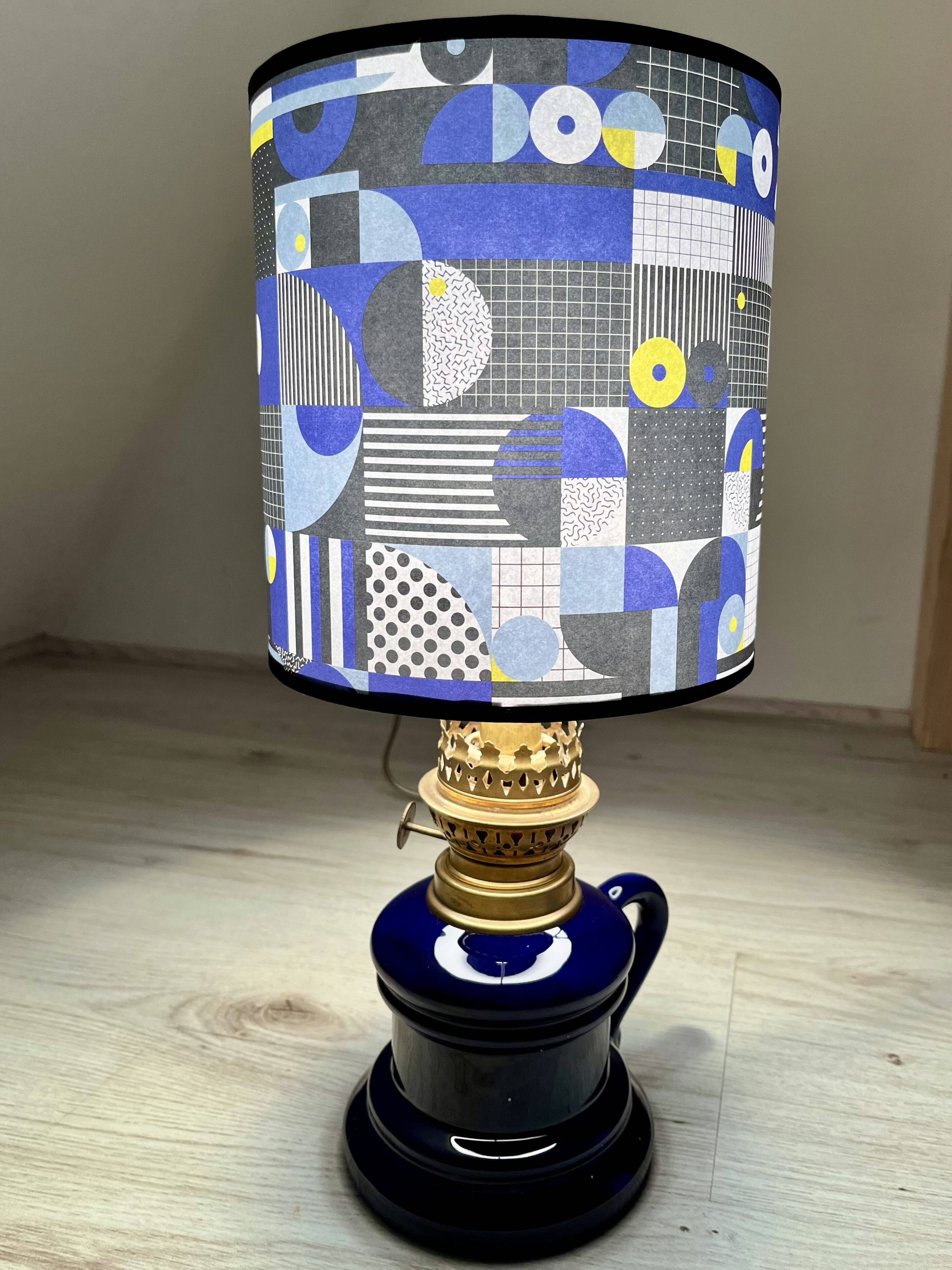 Late 19th century electrified oil lamp - unique "Sèvres" model