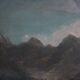 Hand painted painting, oil on fiberboard, signed, Czechoslovakia, 1960's.