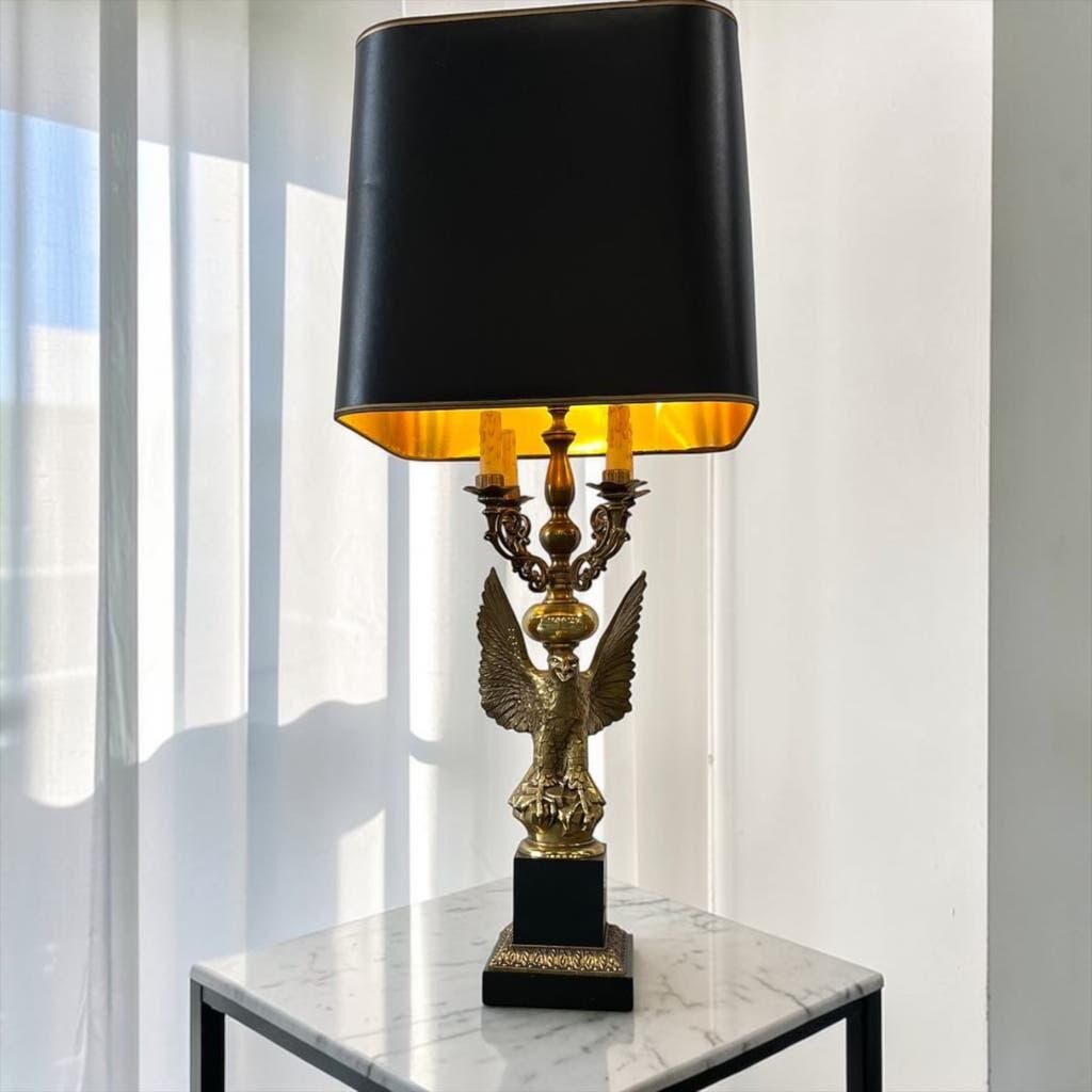 Vintage table lamp 'golden' xl 'eagle deknudt'