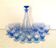 Set carafe and 20 art deco glasses myosotis