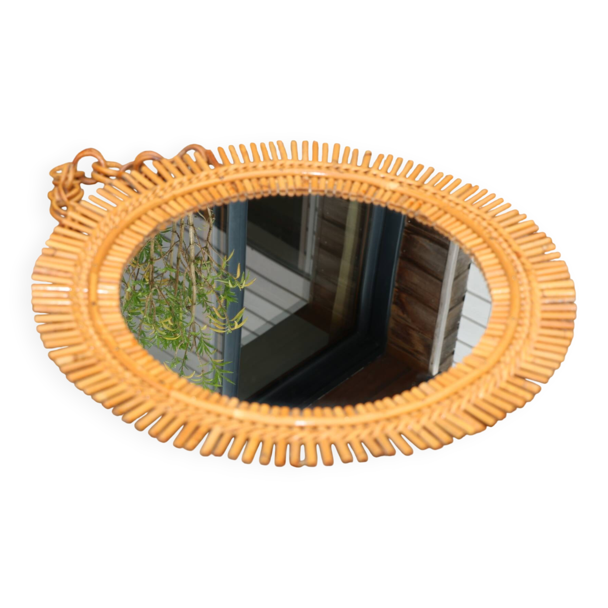 Rattan sun mirror 530mm