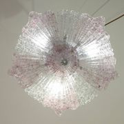 Plafonnier vintage en verre de Murano rose