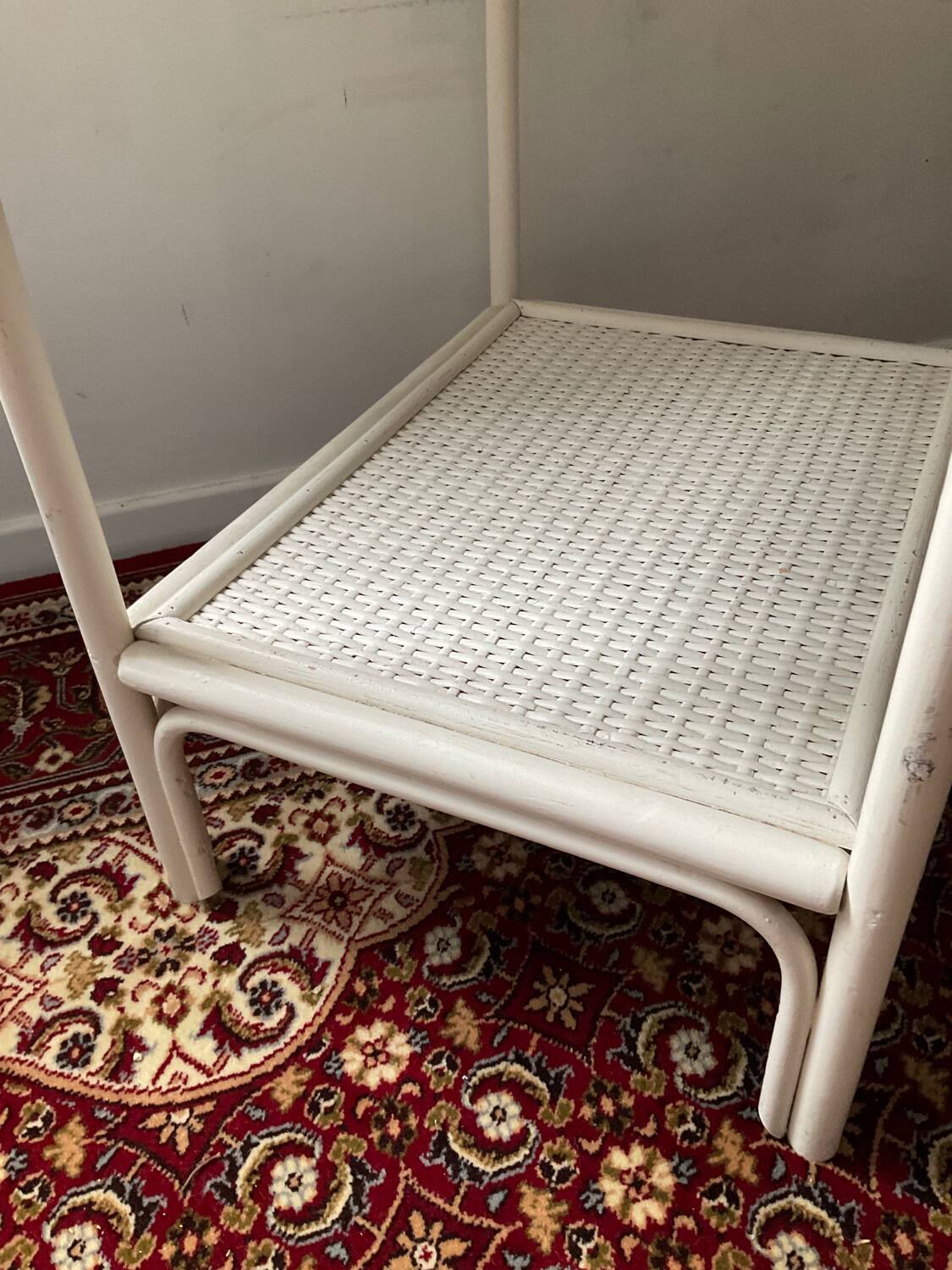 Vintage rattan bedside table from the 70s and 80s