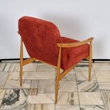 Fauteuil vintage avec repose-pieds Tchécoslovaquie années 1960