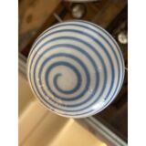 Murano Style Glass Pendant Swirling Blue and White