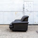 Pair of armchairs in black leather Italy 70s
