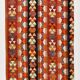 5x10 Pumpkin Orange & Red Kilim Rug, Vintage Turkish Kilim Rug, 143x313