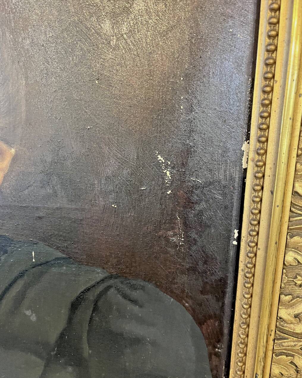 Oil painting on canvas – Portrait of a woman with glasses – 18th century