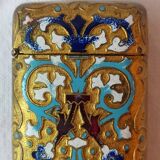 Ancien pyrogène émail cloisonné boite allumettes collection fumeur