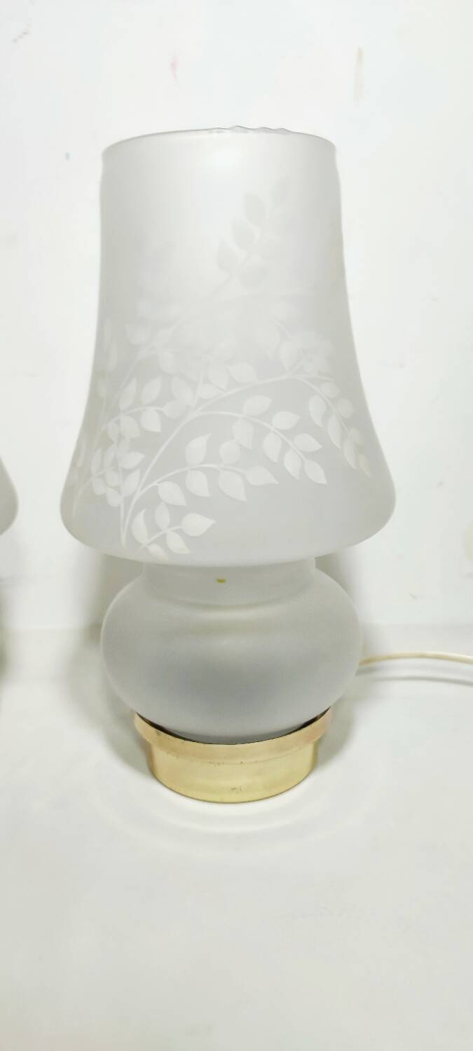 Paire des lampes de table en cristal. Espagne années 1990.