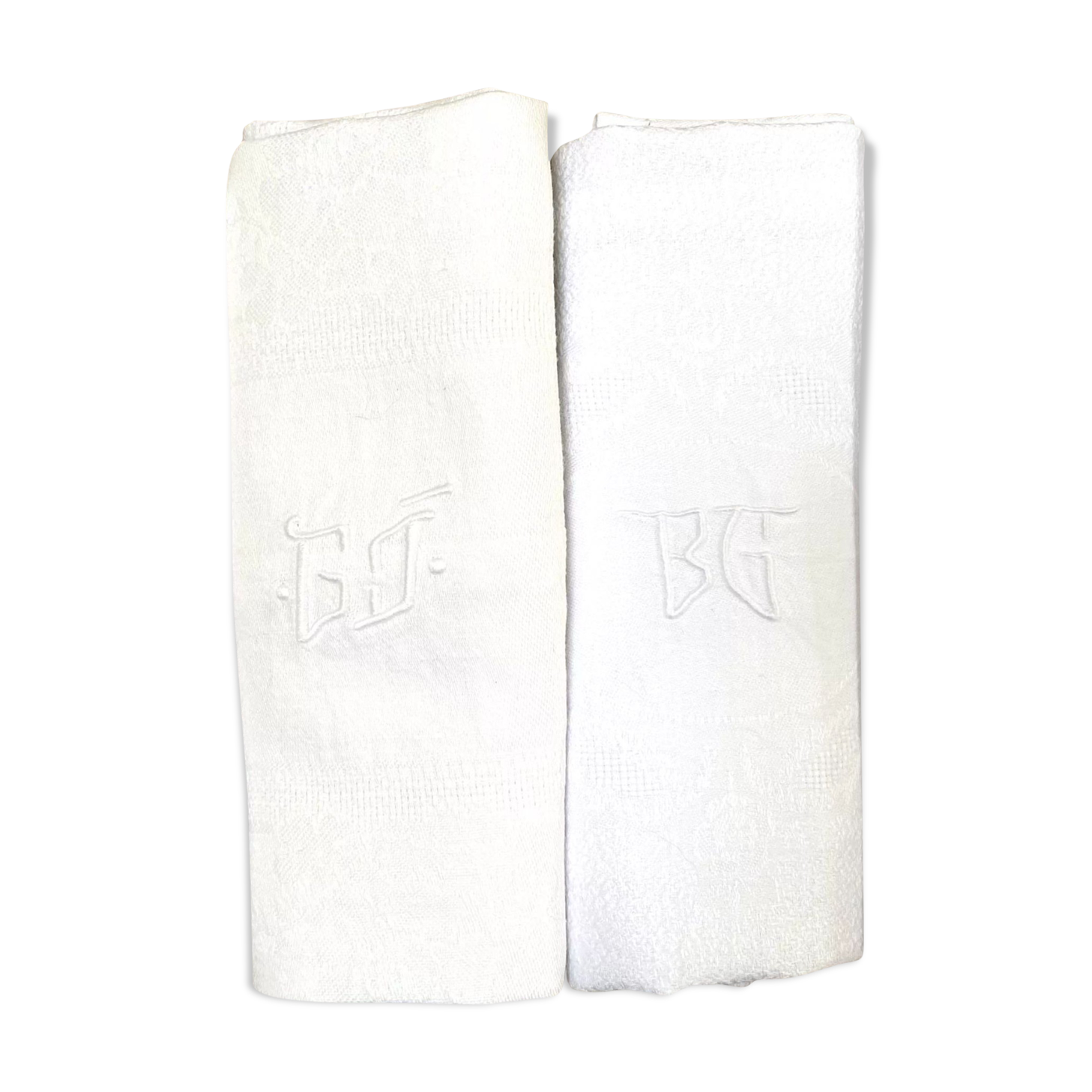Set of 2 monogram napkins BG and GJ