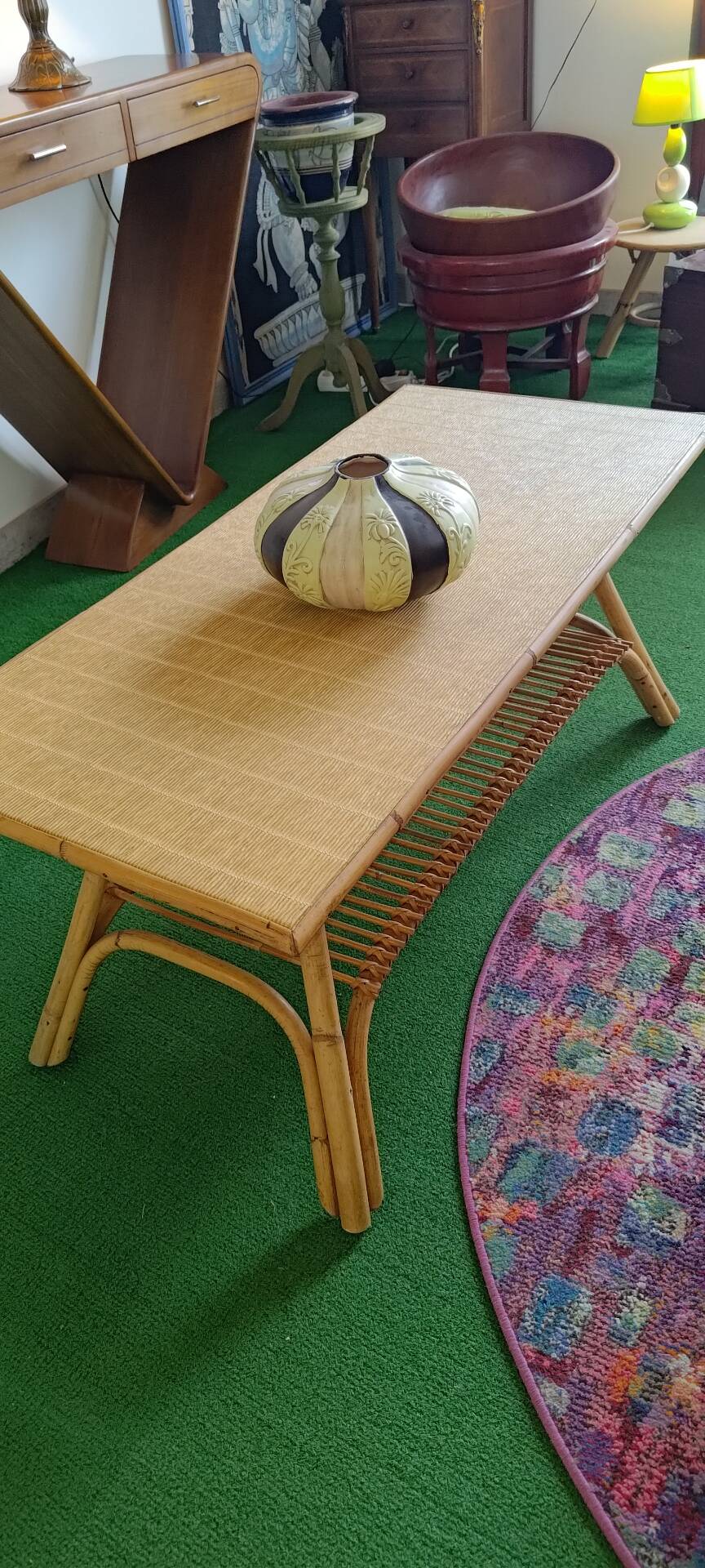 Bamboo rattan coffee table