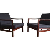 Dark Blue B-7752 Armchairs by Zenon Bączyk for Swarzędzkie Fabryki Mebli, 1960