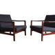 Dark Blue B-7752 Armchairs by Zenon Bączyk for Swarzędzkie Fabryki Mebli, 1960