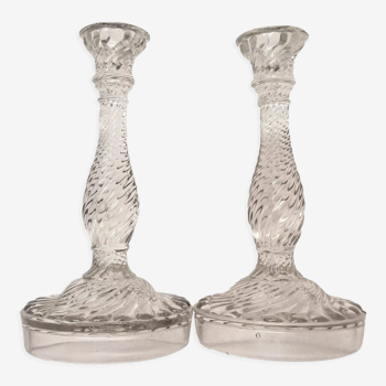 Set de 2 bougeoirs en verre