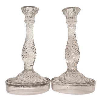 Set de 2 bougeoirs en verre