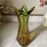 Amber Murano glass vase circa 1960