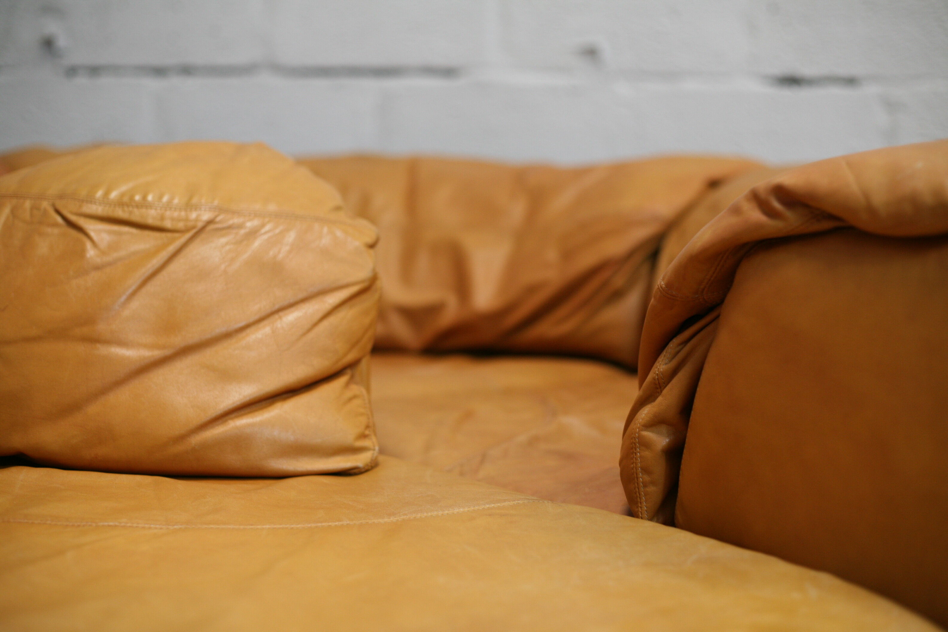 Leather modular sofa, 7 elements, 70s