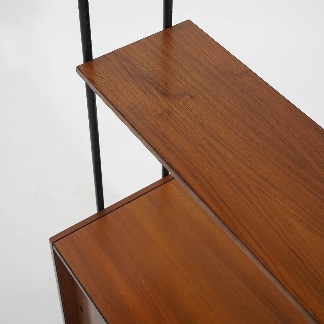 Modular bookcase with metal uprights by Amma Torino, 1960s