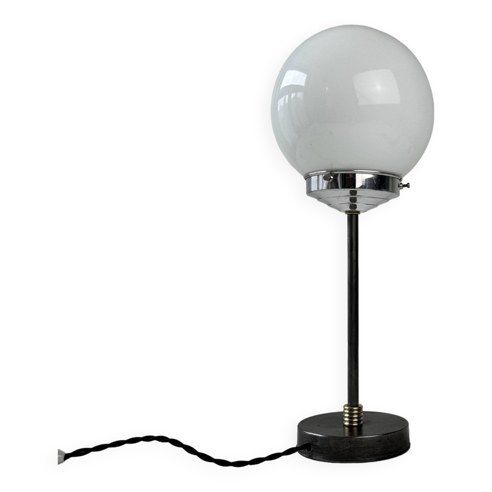 Old small vintage opaline table lamp