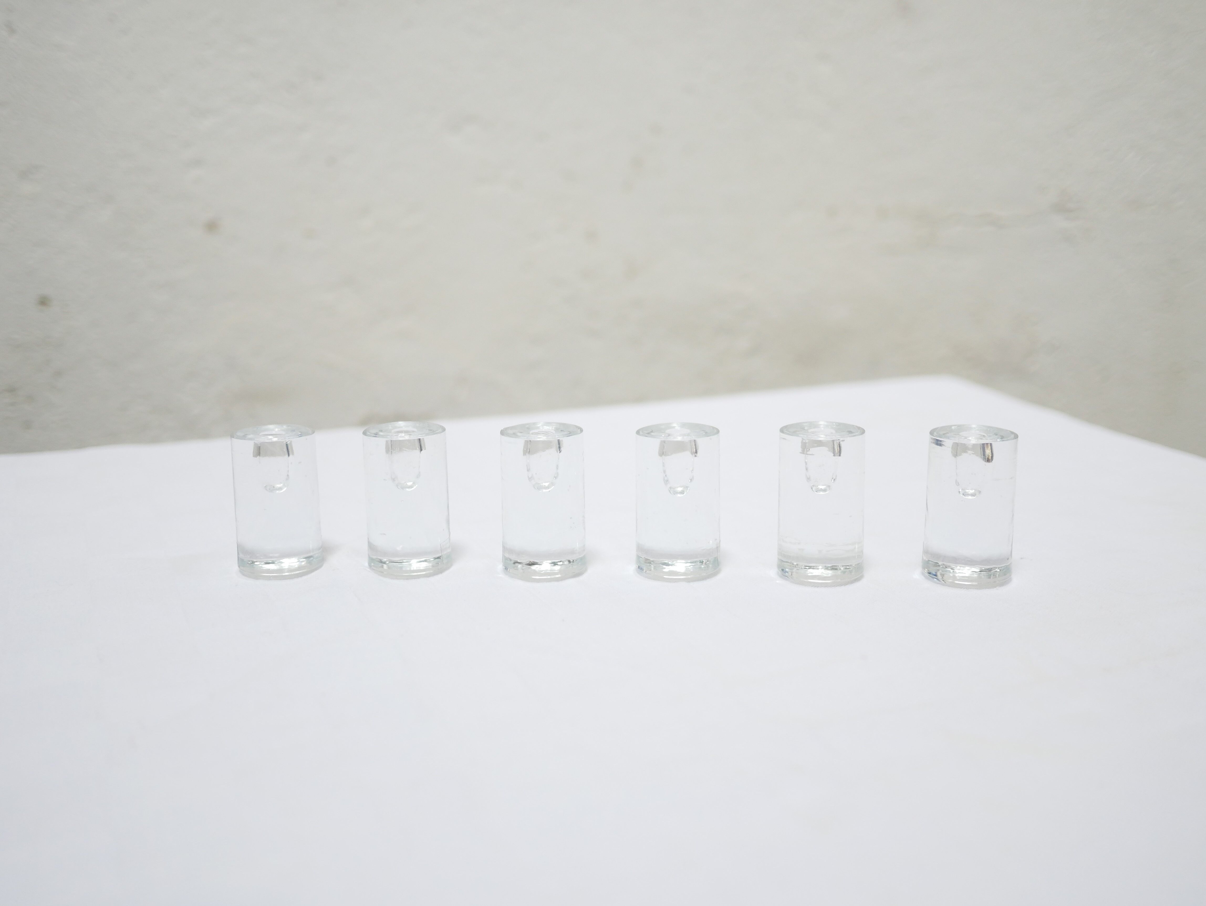 Series of 6 vintage blown glass candle holders edited by Guaxs