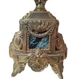 Lampada da Tavolo Vintage Stile Neoclassico in Ottone e Marmo Verde anni '5