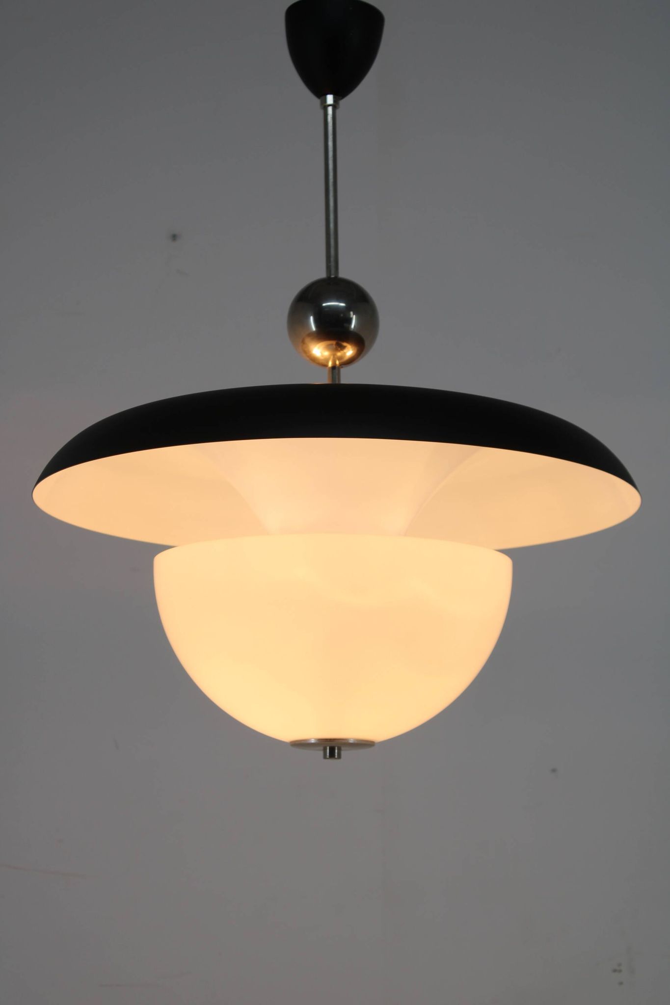 1930s Bauhaus Chandelier by Anyz, Czechoslovakia