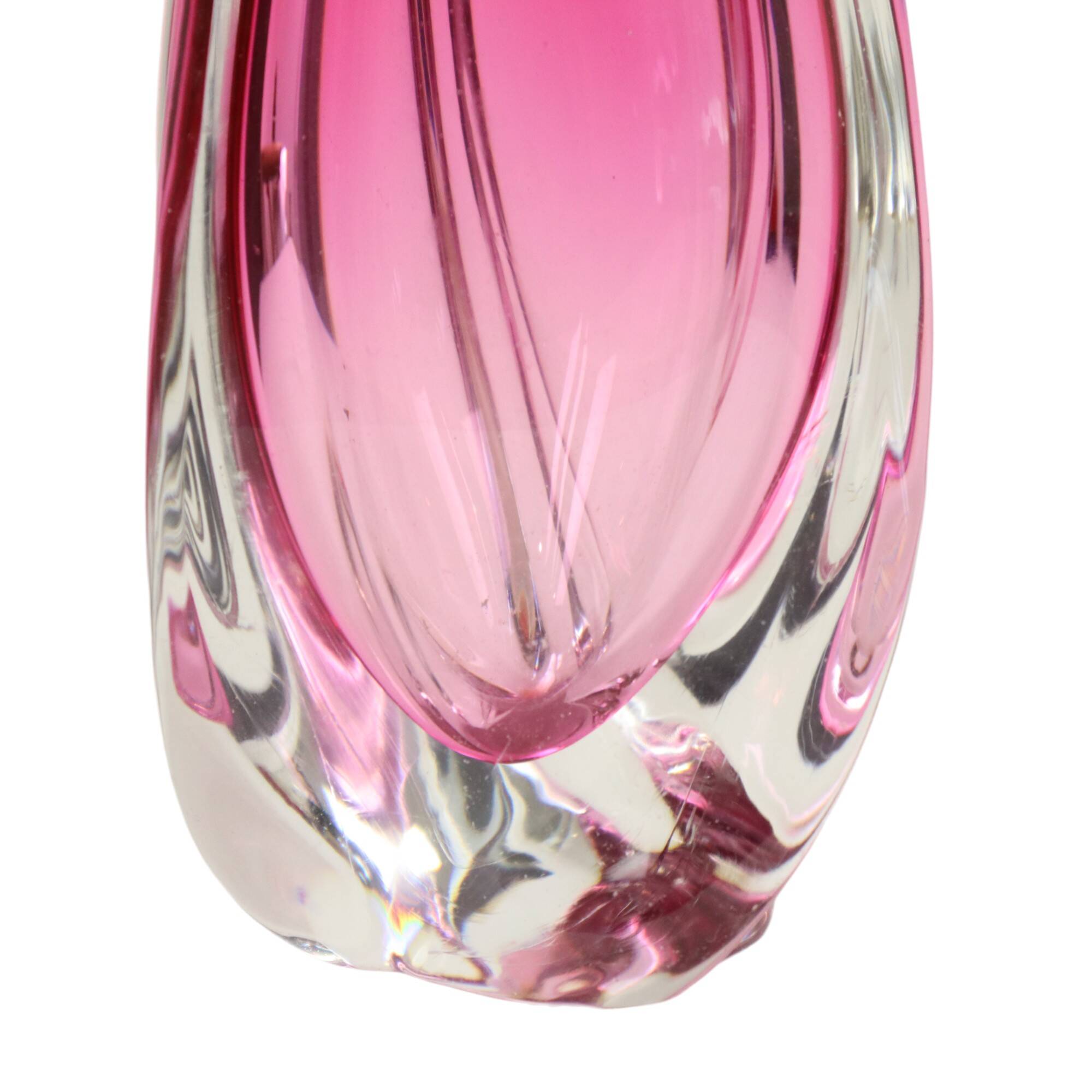 Small Purple Vase Val Saint Lambert René Delvenne Design 20cm