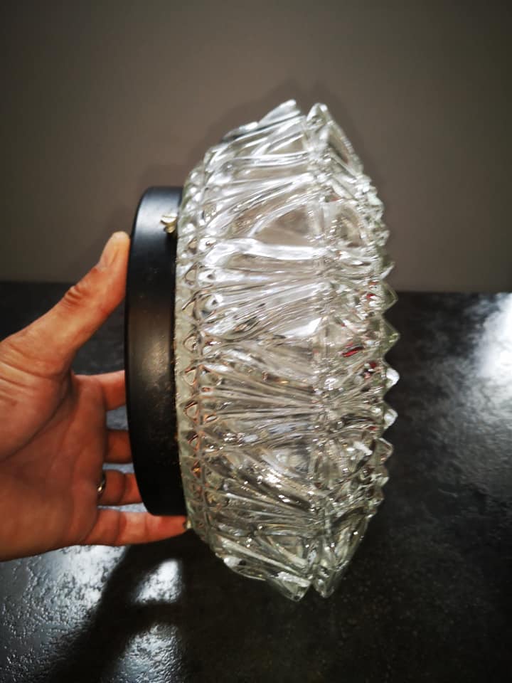 Old ceiling lamp vintage glass wall lamp 1960/70