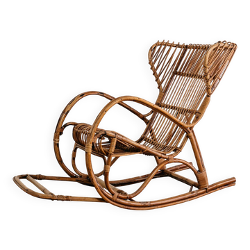 Fauteuil à bascule Rocking Chair design français vintage modernariato