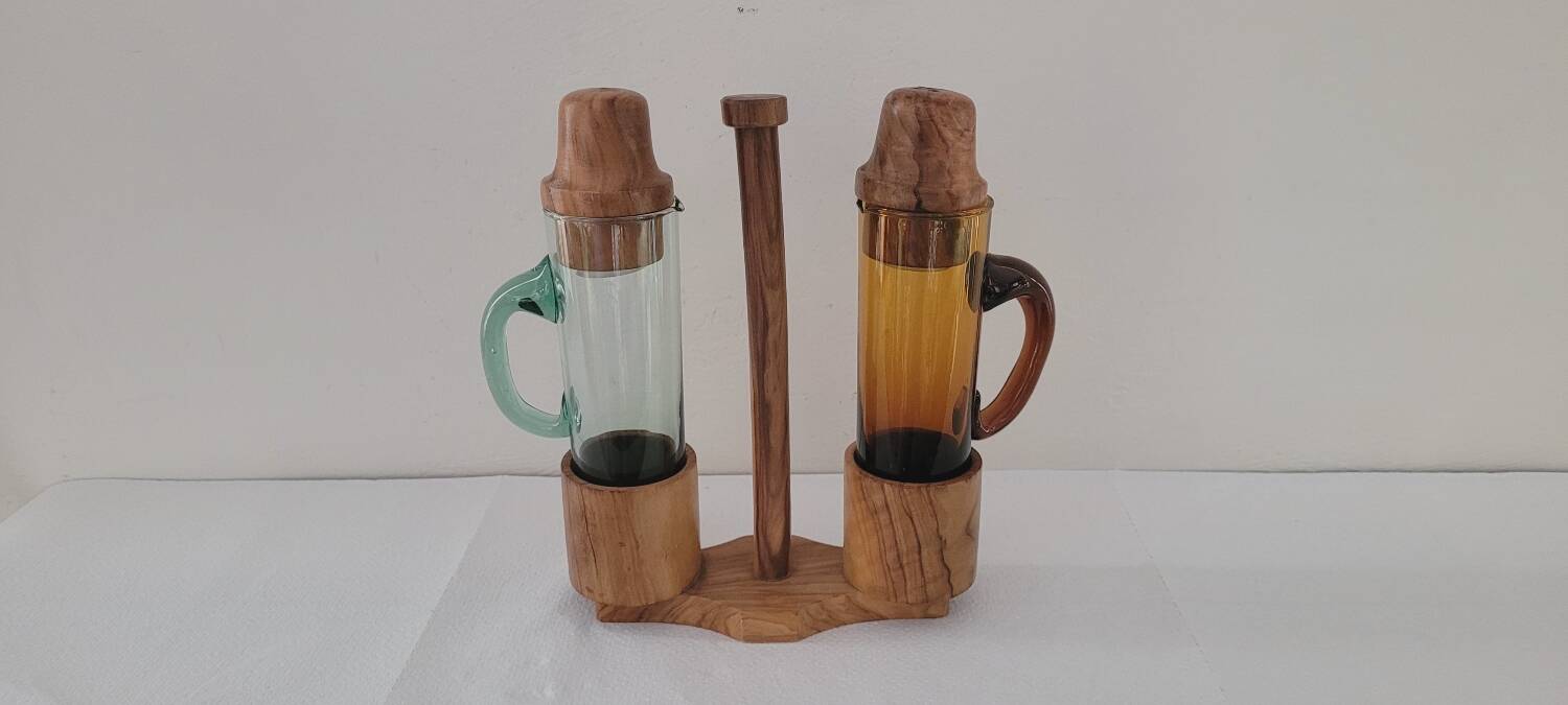 60's salt pepper oil and vinegar set