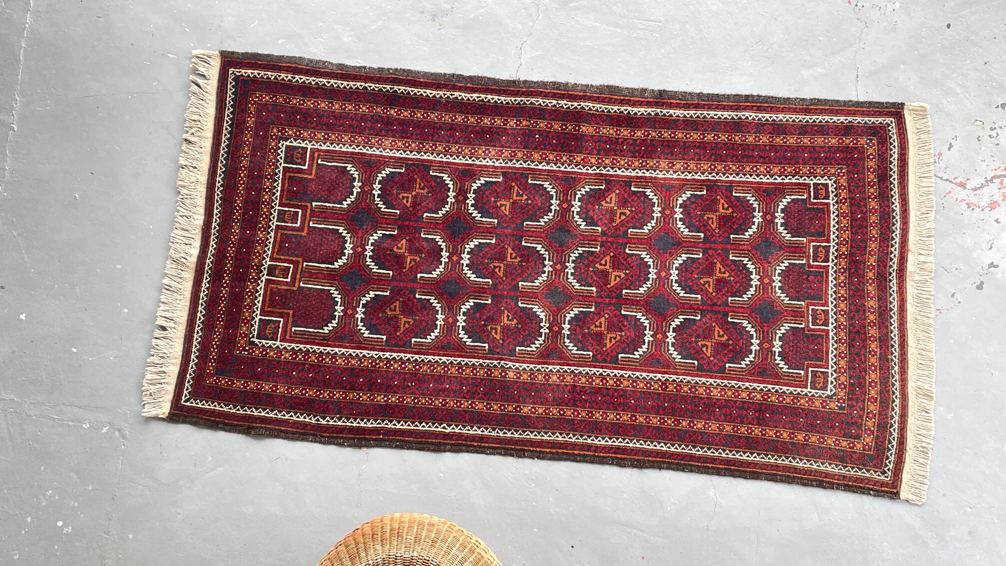 Artisanal orient rug pure vintage wool - 102cm x 204cm