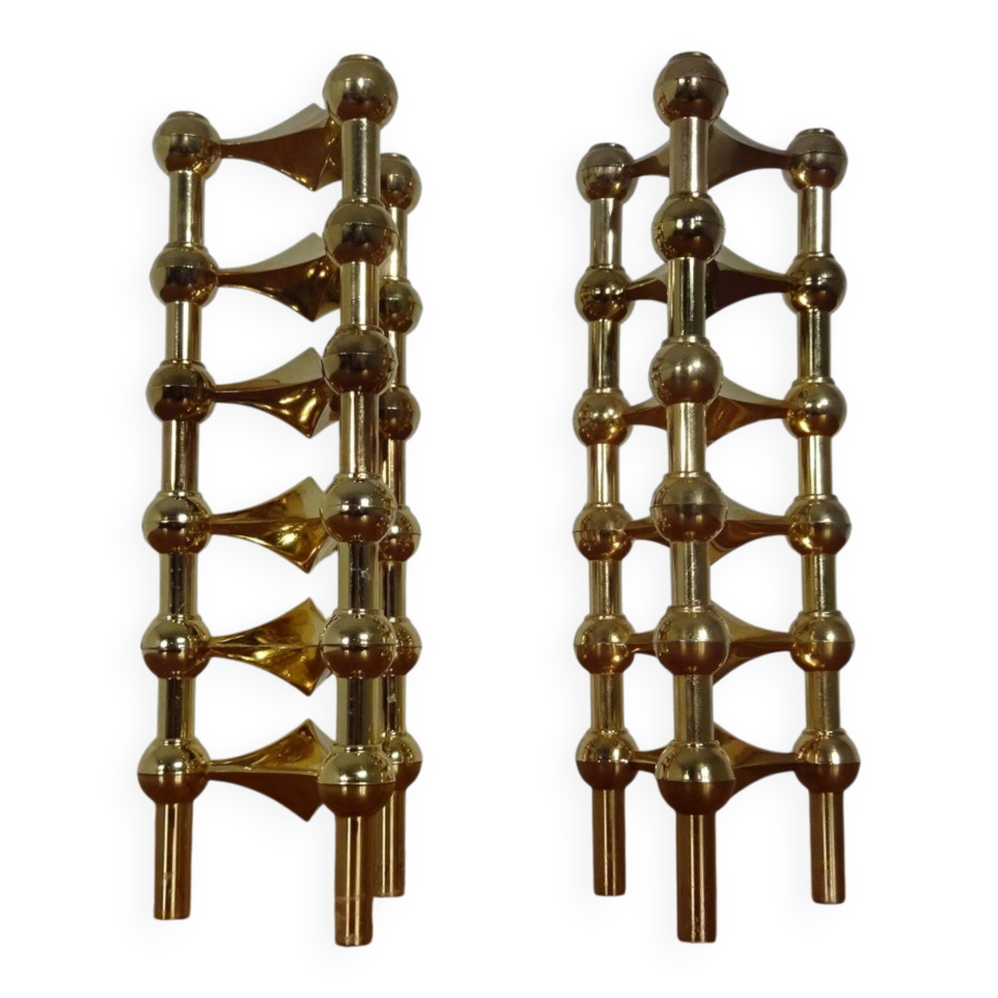 Gold-Plated Candleholders by Ceasar Stoffi & Fritz Nagel for BMF, 1960s, Set of 12