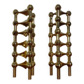 Gold-Plated Candleholders by Ceasar Stoffi & Fritz Nagel for BMF, 1960s, Set of 12