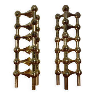 Gold-Plated Candleholders by Ceasar Stoffi & Fritz Nagel for BMF, 1960s, Set of 12
