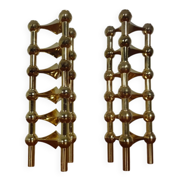 Gold-Plated Candleholders by Ceasar Stoffi & Fritz Nagel for BMF, 1960s, Set of 12